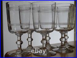 BACCARAT 6 ANCIENS VERRES A VIN CRISTAL MODELE FILETS ht 11,5 cm 1920 10 cls n°1
