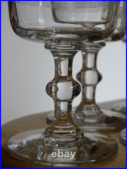 BACCARAT 6 ANCIENS VERRES A VIN CRISTAL MODELE FILETS ht 11,5 cm 1920 10 cls n°1