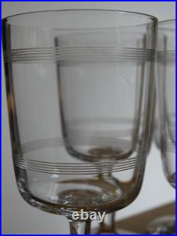 BACCARAT 6 ANCIENS VERRES A VIN CRISTAL MODELE FILETS ht 11,5 cm 1920 10 cls n°1