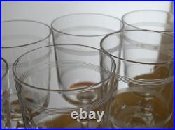 BACCARAT 6 ANCIENS VERRES A VIN CRISTAL MODELE FILETS ht 11,5 cm 1920 10 cls n°1