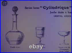 BACCARAT 6 ANCIENS VERRES A VIN CRISTAL MODELE FILETS ht 11,5 cm 1920 10 cls n°1