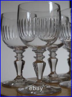 BACCARAT 6 ANCIENS VERRES A VIN CRISTAL MODELE RENAISSANCE ht 11,5 cm