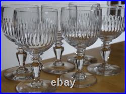 BACCARAT 6 ANCIENS VERRES A VIN CRISTAL MODELE RENAISSANCE ht 11,5 cm
