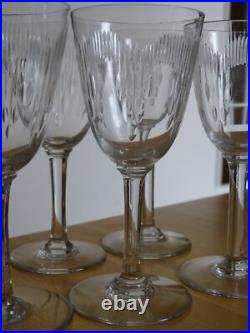 BACCARAT 6 ANCIENS VERRES A VIN EN CRISTAL MODELE MOLIERE ht 13,5 cm