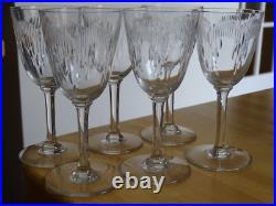 BACCARAT 6 ANCIENS VERRES A VIN EN CRISTAL MODELE MOLIERE ht 13,5 cm