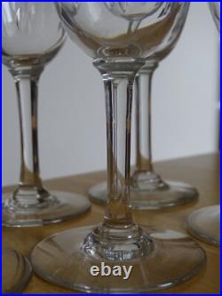 BACCARAT 6 ANCIENS VERRES A VIN EN CRISTAL MODELE MOLIERE ht 13,5 cm