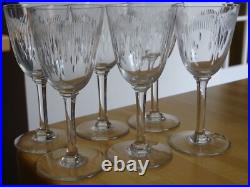 BACCARAT 6 ANCIENS VERRES A VIN EN CRISTAL MODELE MOLIERE ht 13,5 cm