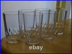 BACCARAT 6 ANCIENS VERRES VIN ROUGE CRISTAL GOBELET ECAILLES ht 8 cm 12 cls