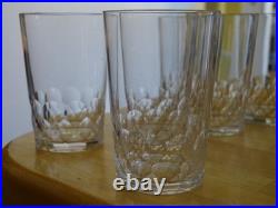 BACCARAT 6 ANCIENS VERRES VIN ROUGE CRISTAL GOBELET ECAILLES ht 8 cm 12 cls