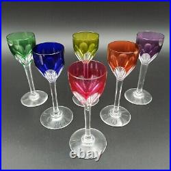 BACCARAT 6 VERRES À LIQUEUR EN CRISTAL COULEUR Modèle GENOVA