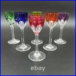 BACCARAT 6 VERRES À LIQUEUR EN CRISTAL COULEUR Modèle GENOVA