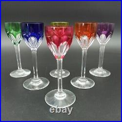 BACCARAT 6 VERRES À LIQUEUR EN CRISTAL COULEUR Modèle GENOVA