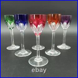 BACCARAT 6 VERRES À LIQUEUR EN CRISTAL COULEUR Modèle GENOVA