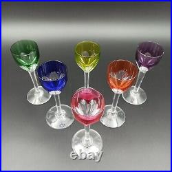 BACCARAT 6 VERRES À LIQUEUR EN CRISTAL COULEUR Modèle GENOVA