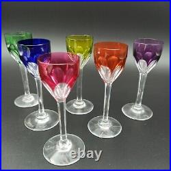 BACCARAT 6 VERRES À LIQUEUR EN CRISTAL COULEUR Modèle GENOVA