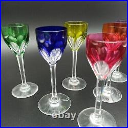 BACCARAT 6 VERRES À LIQUEUR EN CRISTAL COULEUR Modèle GENOVA