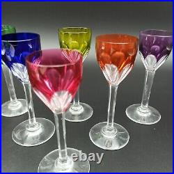 BACCARAT 6 VERRES À LIQUEUR EN CRISTAL COULEUR Modèle GENOVA