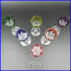 BACCARAT 6 VERRES À LIQUEUR EN CRISTAL COULEUR Modèle GENOVA