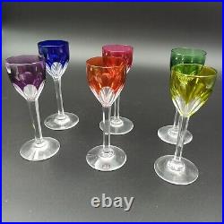 BACCARAT 6 VERRES À LIQUEUR EN CRISTAL COULEUR Modèle GENOVA