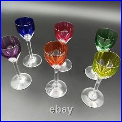 BACCARAT 6 VERRES À LIQUEUR EN CRISTAL COULEUR Modèle GENOVA