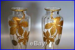 BACCARAT Antique Paire de vases cristal Art Nouveaux style Ca 1900. Etiquette