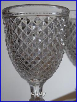 BACCARAT CRISTAL 4 ANCIENS VERRES A PORTO APERITIF MOD DIAMANTS BISEAUX ht 10,5