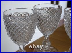 BACCARAT CRISTAL 4 ANCIENS VERRES A PORTO APERITIF MOD DIAMANTS BISEAUX ht 10,5
