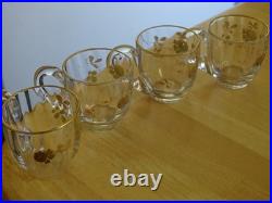 BACCARAT CRISTAL 4 ANCIENS VERRES LIQUEUR NAP III FLEURS GOLD OR 19 EME ht 4 cm