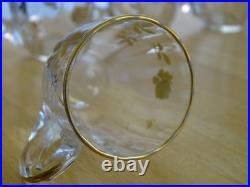 BACCARAT CRISTAL 4 ANCIENS VERRES LIQUEUR NAP III FLEURS GOLD OR 19 EME ht 4 cm
