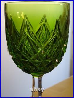 BACCARAT CRISTAL COLBERT 1 ANCIEN A VIN ROEMER VERT DE CHINE ht 15 cm 1920