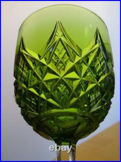 BACCARAT CRISTAL COLBERT 1 ANCIEN A VIN ROEMER VERT DE CHINE ht 15 cm 1920