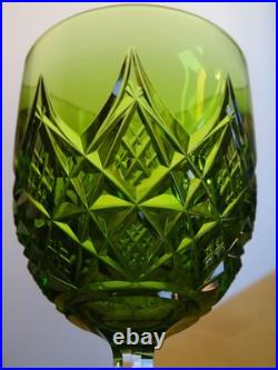 BACCARAT CRISTAL COLBERT 1 ANCIEN A VIN ROEMER VERT DE CHINE ht 15 cm 1920