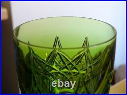 BACCARAT CRISTAL COLBERT 1 ANCIEN A VIN ROEMER VERT DE CHINE ht 15 cm 1920