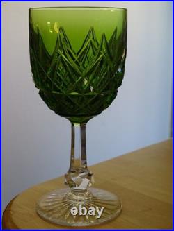BACCARAT CRISTAL COLBERT 1 ANCIEN A VIN ROEMER VERT DE CHINE ht 15 cm 1920