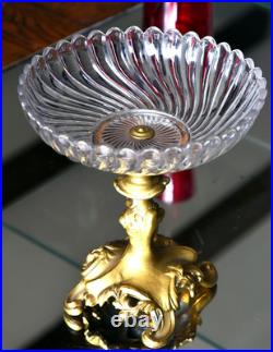 BACCARAT. Coupe montée en cristal et métal doré, modèle Bambou, Napoléon III BACCARAT. Coupe montée en cristal et métal doré, modèle Bambou, Napoléon III