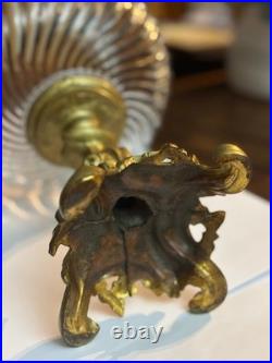 BACCARAT. Coupe montée en cristal et métal doré, modèle Bambou, Napoléon III