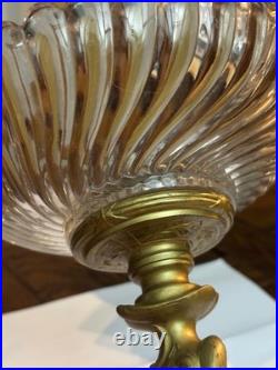 BACCARAT. Coupe montée en cristal et métal doré, modèle Bambou, Napoléon III