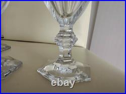 BACCARAT Harcourt lot 6 verres vin blanc cristal taillé état proche neuf 12,3cms