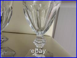 BACCARAT Harcourt lot 6 verres vin blanc cristal taillé état proche neuf 12,3cms