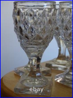 BACCARAT LE CREUSOT 6 ANCIENS VERRES A VIN BLANC APERITIF CRISTAL 19 EME 11,2 cm