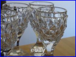 BACCARAT LE CREUSOT 6 ANCIENS VERRES A VIN BLANC APERITIF CRISTAL 19 EME 11,2 cm