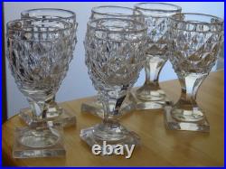 BACCARAT LE CREUSOT 6 ANCIENS VERRES A VIN BLANC APERITIF CRISTAL 19 EME 11,2 cm