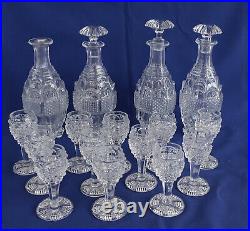 BACCARAT / LE CREUSOT Cabaret à Liqueur Cristal Epoque Restauration vers 1820/30