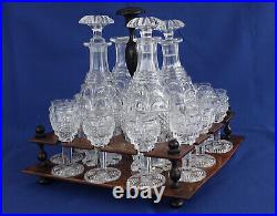 BACCARAT / LE CREUSOT Cabaret à Liqueur Cristal Epoque Restauration vers 1820/30