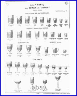 BACCARAT Lot 6 coupes à champagne NANCY en cristal taillé jeu d'orgue 11.5cm
