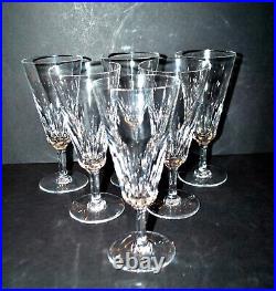 BACCARAT Lot 6 flûtes à champagne cristal taillé signé Baccarat CARCASSONNE 1960