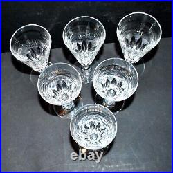 BACCARAT Lot 6 flûtes à champagne cristal taillé signé Baccarat CARCASSONNE 1960