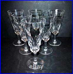 BACCARAT Lot 6 flûtes à champagne cristal taillé signé Baccarat CARCASSONNE 1960