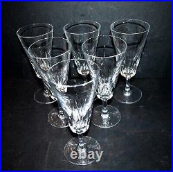 BACCARAT Lot 6 flûtes à champagne cristal taillé signé Baccarat CARCASSONNE 1960