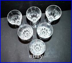 BACCARAT Lot 6 flûtes à champagne cristal taillé signé Baccarat CARCASSONNE 1960